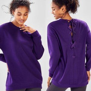 Fabletics purple, Nina, tie back sweatshirt, excellent condition, size XS